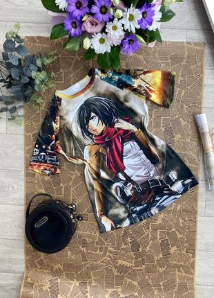 Футболка «атака титанов» эрен йегер леви аккерман микаса аккерман титаны аниме  армин арлерт