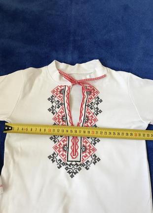 Рубашка вышиванка на 2 - 3 - 4 года, вышитая рубашка на завязках длинный рукав4 фото