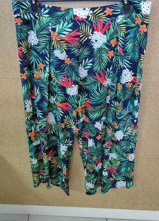 Штани кюлоти жіночі стильні квітковий принт