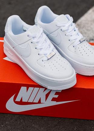 Шикарные женские кроссовки nike air force 1 platform white5 фото