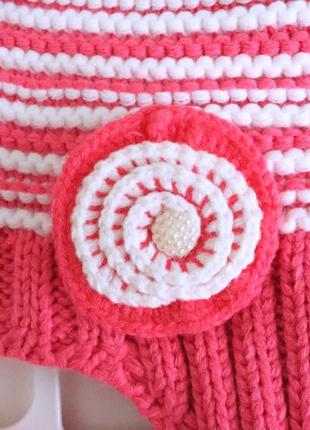 4-8л комплект шапка на флісі +шарф+рукавички kitti cool демі /зима 52-56 корал4 фото