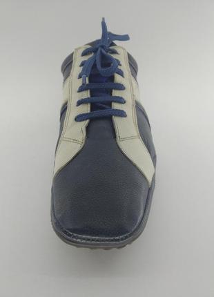 Туфлі шкіряні чоловічі zampiere 41 р. 27 см синьо-білі арт. 023 фото