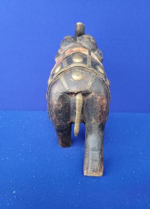Деревянная фигура из элементов бронзы "слон" арт. 02088 фото