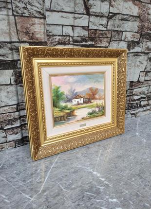 Картина маслом на холсте "дом на берегу" арт. 0414 фото