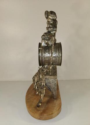 Бронзовые винтажные каминные часы на мраморе арт. 0502