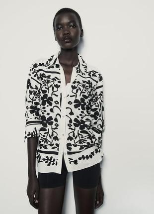 Рубашка женская с принтом zara new