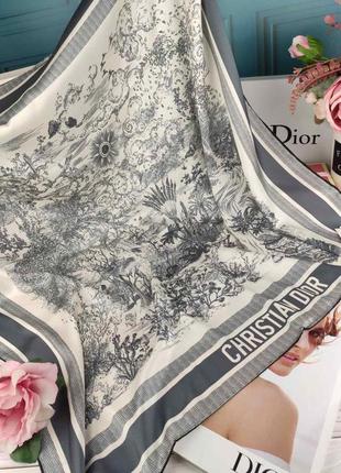 Шелковый платок в стиле диор dior люкс