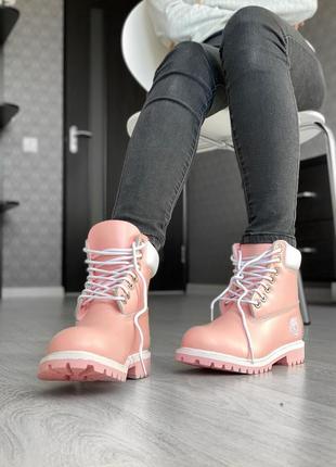 Шикарные женские зимние ботинки timberland pink4 фото