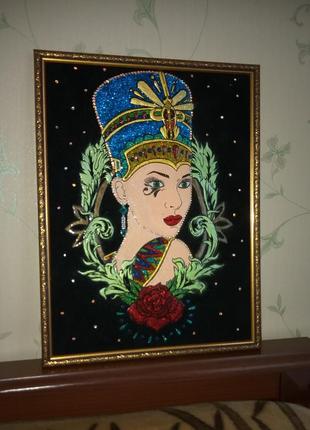 ❗распродажа! картина стразами "нифертити", 30х40 панно 3д4 фото