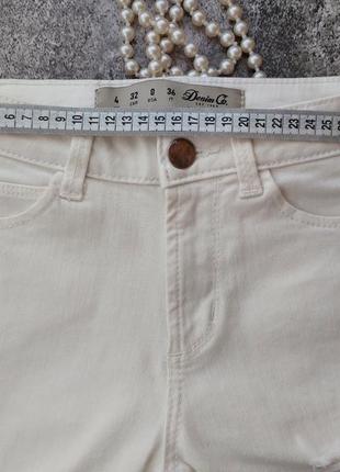 Белые джинсы скинни узкие с разрезами разрывами denim co eur32 xxs7 фото