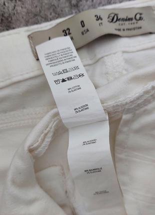 Белые джинсы скинни узкие с разрезами разрывами denim co eur32 xxs6 фото