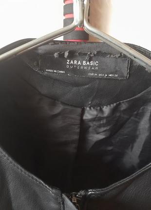 Шкіряна куртка zara basic4 фото