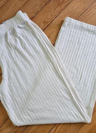 Женские брюки в рубчик, размер s/m, цвет бежевый3 фото