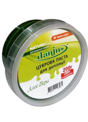 Цукрова паста для депіляції в домашніх умовах тм danins алое вера 200+50г