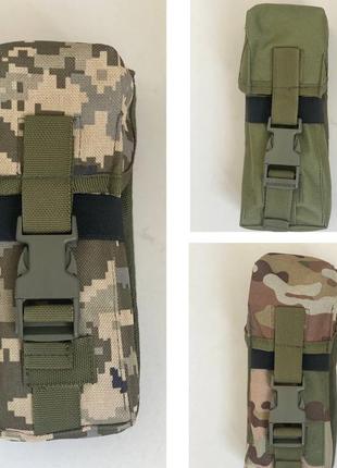 Подсумок для двух магазинов ак закрытого типа на фастексе. цвет: мультикам