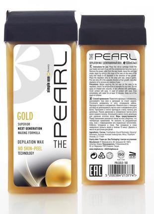 Полимерний віск у картриджі для депіляції «the pearl gold» 100мл tm simple use beauty1 фото