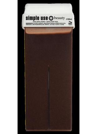 Теплий віск у картриджі для депіляції «шоколад» 100мл simple use beauty