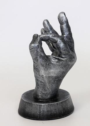 Статуетка рука "ок!" (окей) 24 см   сп514-4 срібло1 фото