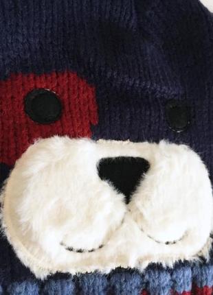 4-12л шапка дружок тепла на флісі kitti вушка закриті 50-56 зима /cool демі синій, бордо3 фото
