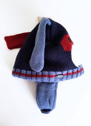4-12л шапка дружок тепла на флісі kitti вушка закриті 50-56 зима /cool демі синій, бордо5 фото