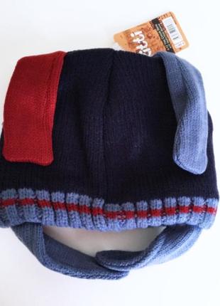 4-12л шапка дружок теплая на флисе kitti ушки закрытые 50-56 зима /cool деми синий/бордо7 фото