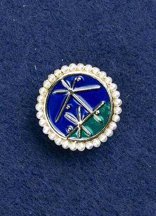 Ти брала золотий метал, емаль і намистинки 18мм+-