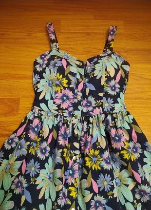 Цветочный сарафан платье в цветах летнее стрейчевое1 фото