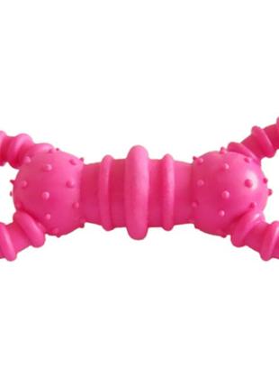 Кістка гумова іграшка для собак рожева