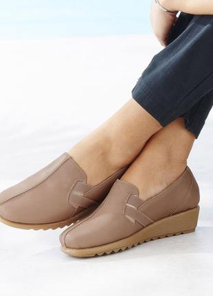 Шкіряні мокасини сліпони пудрові колір чайної троянди