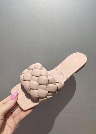 Косичка шлепанцы 🥥🥝 коса плетенка сабо