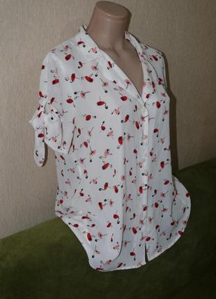 Блузка у фламинго, большой размер7 фото