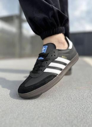 Модные кроссовки, кеды adidas samba черные и белые