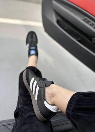 Модные кроссовки, кеды adidas samba черные3 фото