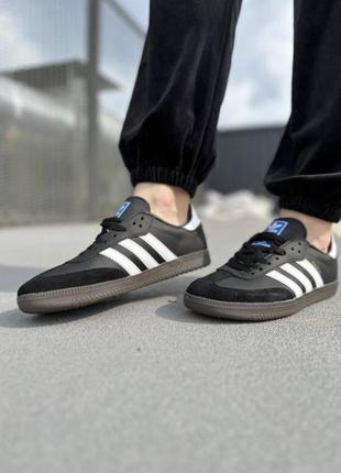 Модные кроссовки, кеды adidas samba черные4 фото