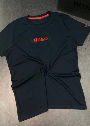 💜есть наложка 💜lux качество 🩵 мужская футболка "hugo boss"🩵