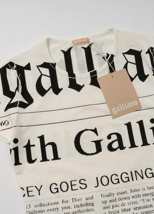 John galliano vintage dior newspaper gazette white t shirt&nbsp;женская футболка2 фото