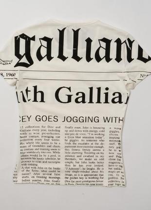 John galliano vintage dior newspaper gazette white t shirt&nbsp;женская футболка6 фото