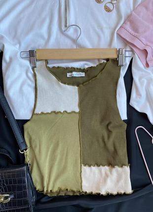 Топ в стиле печворк pull & bear