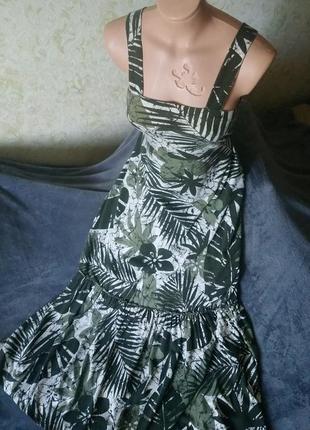 Платье,сарафан макси, тропический принт, м-l2 фото