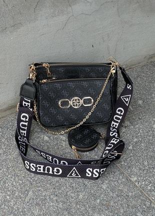 Стильна сумка POL03 guess pochette HWPA84 black/blue