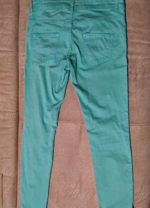 Фирменные джинсы скинны, бирюзового цвета!) размер s/m3 фото