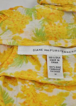 Дизайнерский шелковый топ diane von furstenberg мимозы цветочный желтый шелк цветы майка блузка блузка рубашка винтаж люкс в стиле prada cavalli2 фото