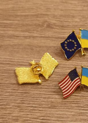 Качественный значок/пин/брошка на одежду и на рюкзак.европа.не мережка. сша. крупнобритания