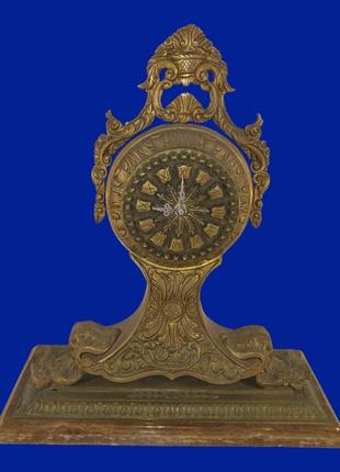 Бронзовые винтажные часы на мраморной подставке ст. 0458