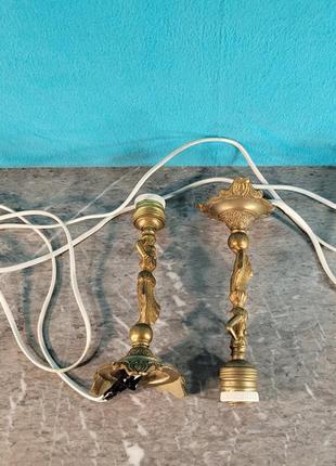 Бронзовые электрические настольные лампы-торшеры "женщины" арт. 07044 фото