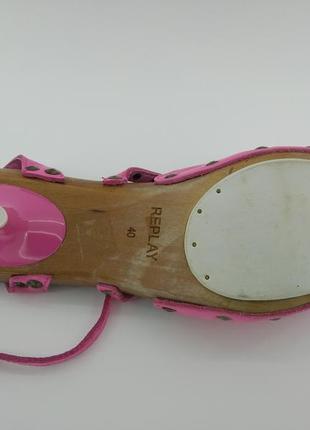 Босоніжки жіночі шкіряні replay 41 р. 26,5 см рожеві арт. 067 фото