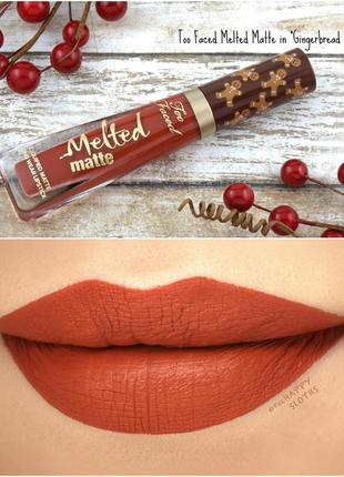 Оригінал стійка матова помада gingerbread man too faced melted matte liquified matte...