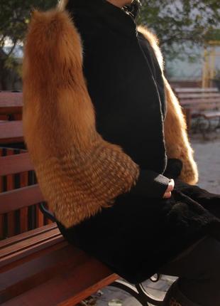 Шуба зі стриженого бобра. рукава з лисиці.2 фото