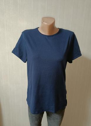 Базовая футболка. синяя футболка. хлопковая футболка. однотонная футболка