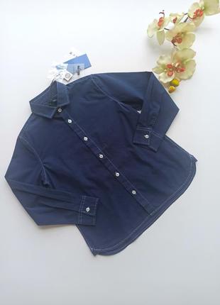 Рубашка на длинный рукав для мальчика street gang sg8192 темно-синяя 98,106,116,122,130